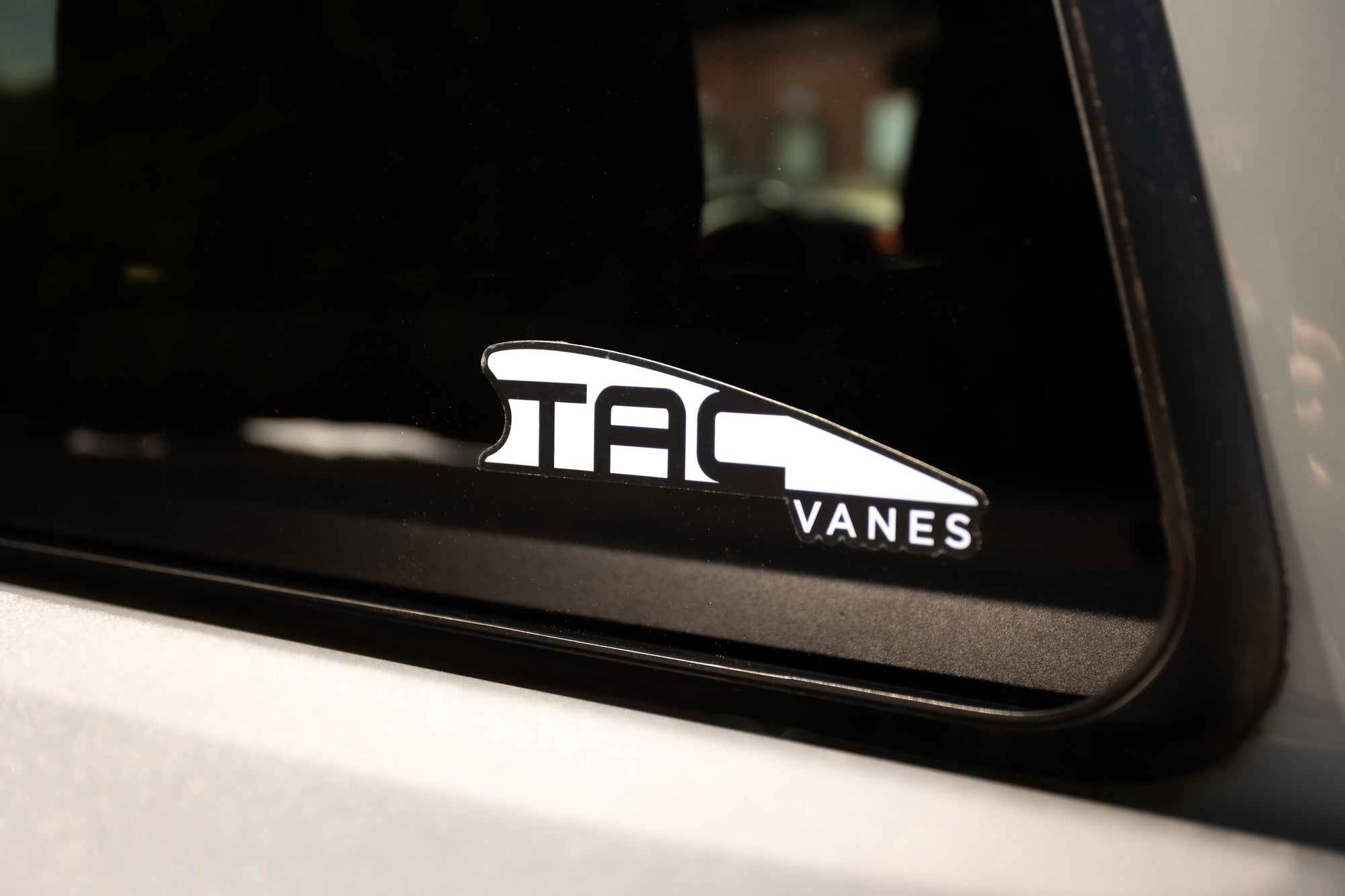 TAC Vanes White Vinyl Decal