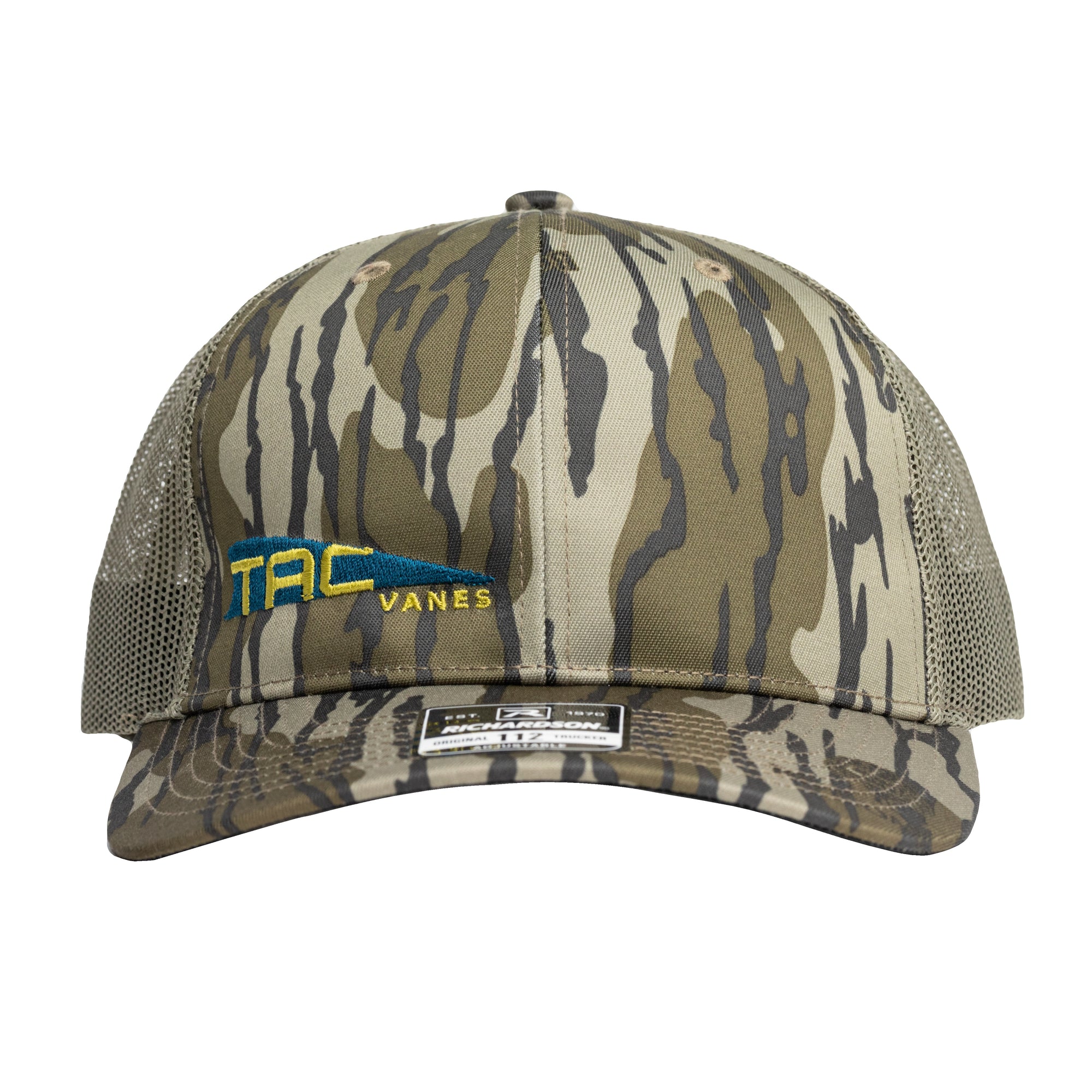 Mossy Oak Bottomlands Camo Hat with  Loden mesh